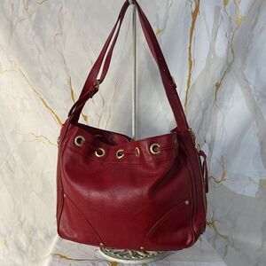 Mulberry Red Leather Hobo Shoulder Bag
